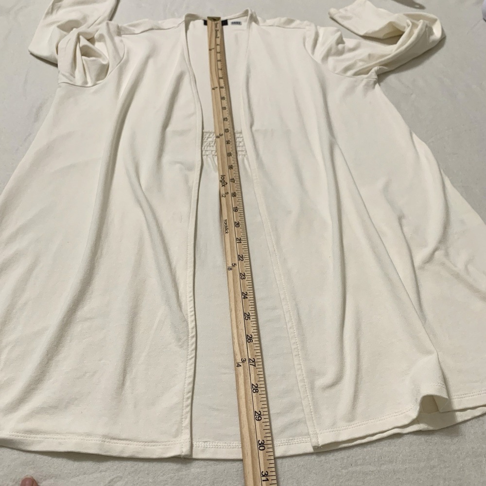 J.Jill Wearever Collection Womens Long Sleeve Cardigan Sweater Open Ivory Size S - Picture 9 of 10